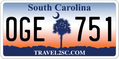 SC license plate OGE751