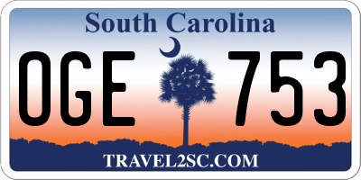 SC license plate OGE753