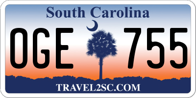SC license plate OGE755