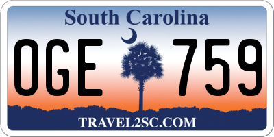SC license plate OGE759