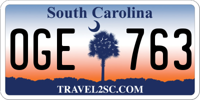 SC license plate OGE763