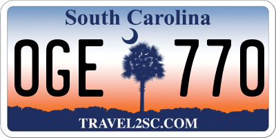 SC license plate OGE770