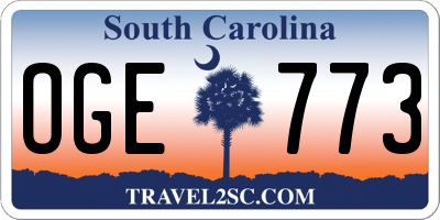 SC license plate OGE773