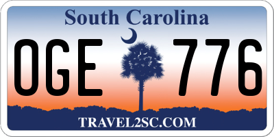 SC license plate OGE776