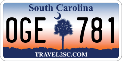 SC license plate OGE781