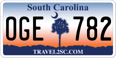 SC license plate OGE782