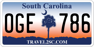 SC license plate OGE786