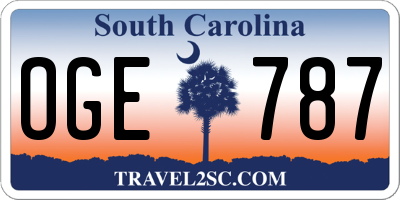 SC license plate OGE787
