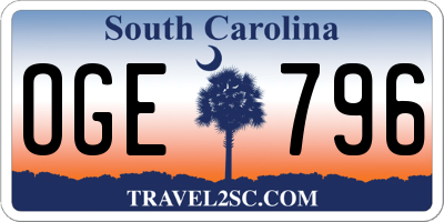 SC license plate OGE796