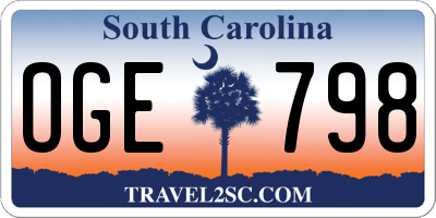 SC license plate OGE798