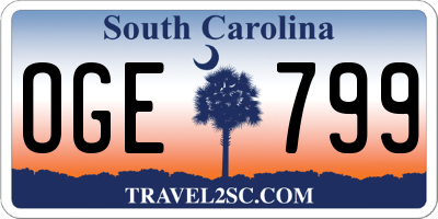 SC license plate OGE799