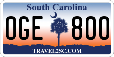 SC license plate OGE800