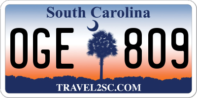 SC license plate OGE809