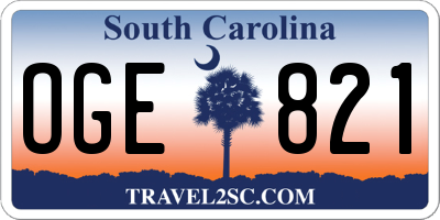 SC license plate OGE821