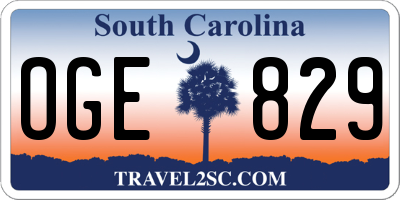 SC license plate OGE829