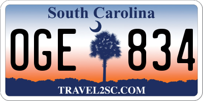 SC license plate OGE834