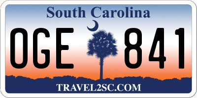 SC license plate OGE841