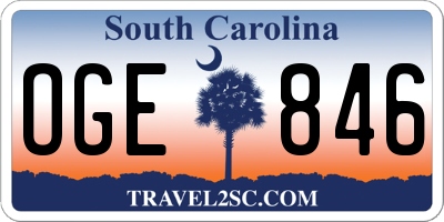 SC license plate OGE846