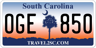SC license plate OGE850