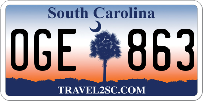 SC license plate OGE863