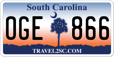 SC license plate OGE866
