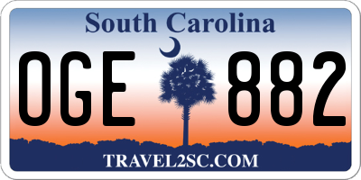 SC license plate OGE882