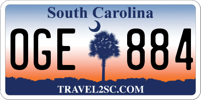 SC license plate OGE884