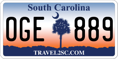 SC license plate OGE889