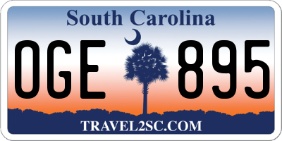 SC license plate OGE895