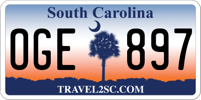 SC license plate OGE897
