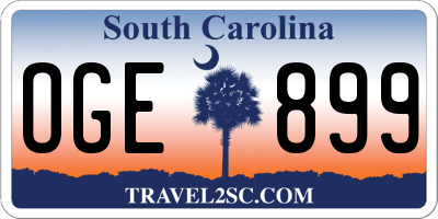 SC license plate OGE899