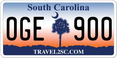 SC license plate OGE900