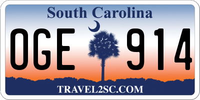 SC license plate OGE914
