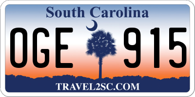 SC license plate OGE915