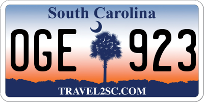 SC license plate OGE923