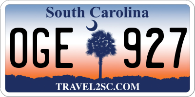 SC license plate OGE927