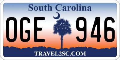 SC license plate OGE946