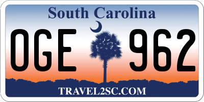 SC license plate OGE962