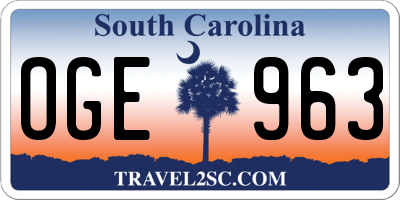 SC license plate OGE963