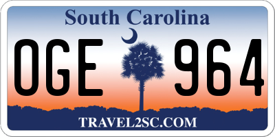 SC license plate OGE964