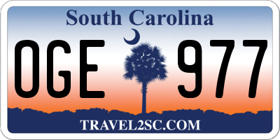 SC license plate OGE977