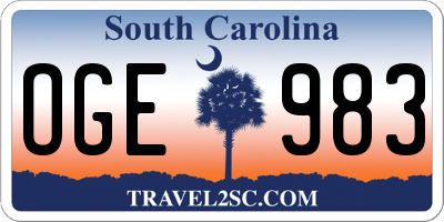 SC license plate OGE983