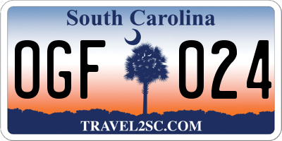 SC license plate OGF024