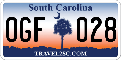SC license plate OGF028