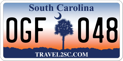 SC license plate OGF048