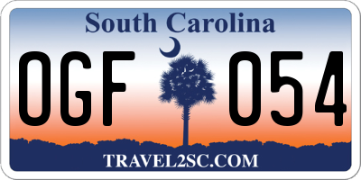 SC license plate OGF054