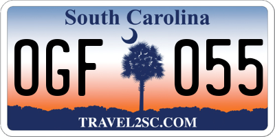 SC license plate OGF055