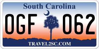 SC license plate OGF062