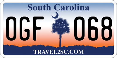SC license plate OGF068