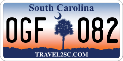 SC license plate OGF082